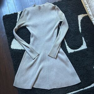 Theory beige knit wool dress